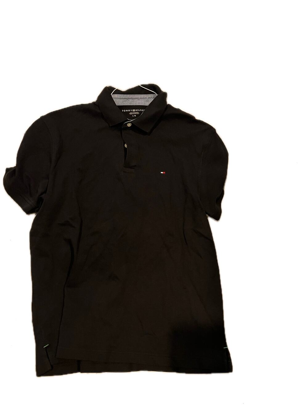 Tommy Hilfiger Black Polo Shirt Mens Large